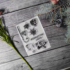 1pc Halloween Theme Stamp DIY Handcraft Scrapbook Journal Card Making Gift
