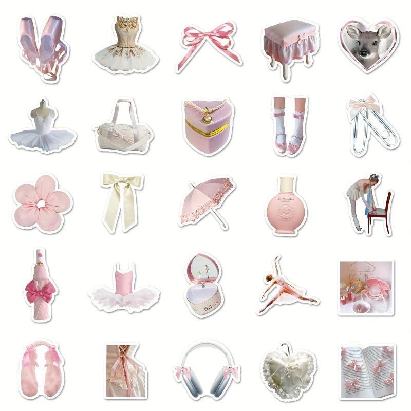 50pcs Ballet Style Journal Sticker Small Fresh Stickers for Decoration