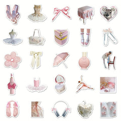 50pcs Ballet Style Journal Sticker Small Fresh Stickers for Decoration