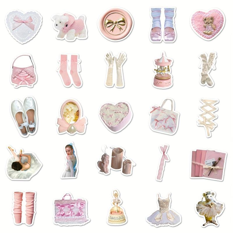 50pcs Ballet Style Journal Sticker Small Fresh Stickers for Decoration