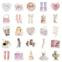 50pcs Ballet Style Journal Sticker Small Fresh Stickers for Decoration
