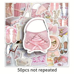 50pcs Ballet Style Journal Sticker Small Fresh Stickers for Decoration