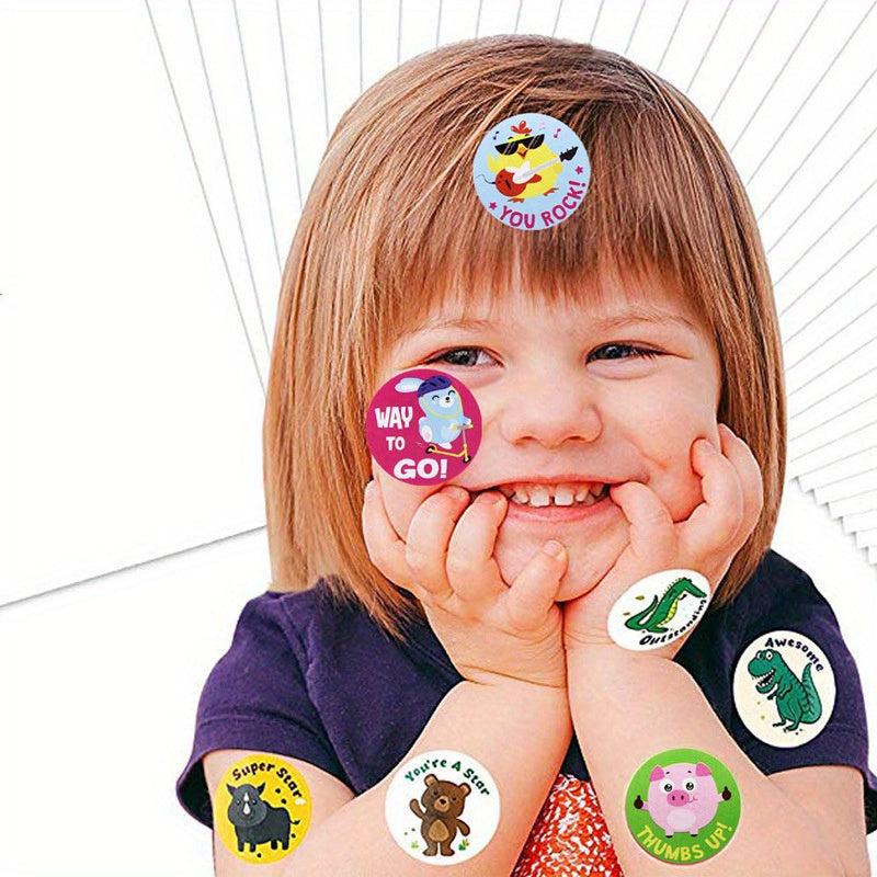 500pcs Little Animal Cartoon Reward Stickers Waterproof Stickers