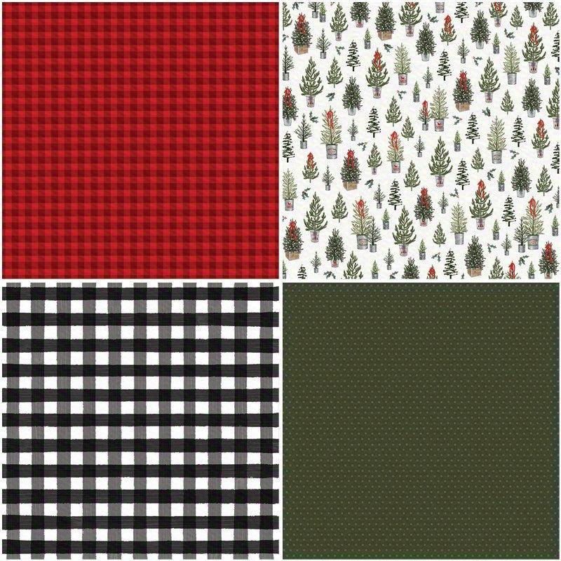 12pcs Large Farmhouse Christmas Paper for DIY Gift, Arts Crafts