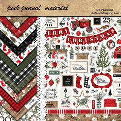 12pcs Large Farmhouse Christmas Paper for DIY Gift, Arts Crafts