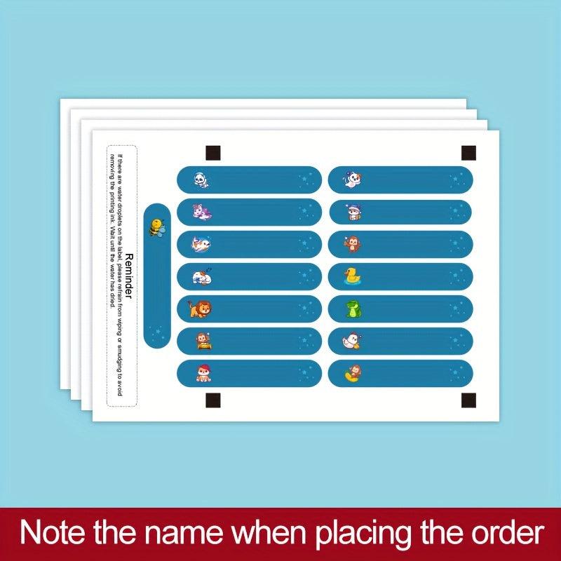 Personalized National Flag Name Labels for School Supply Labeling