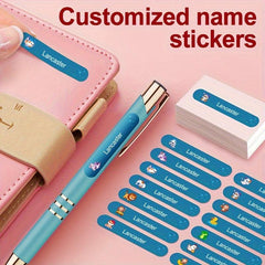 Personalized National Flag Name Labels for School Supply Labeling