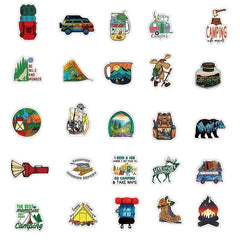 50pcs Camping Adventure Stickers Outdoor Exercise Mountaineering Vinyl Sticker