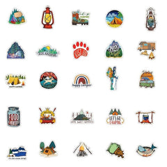 50pcs Camping Adventure Stickers Outdoor Exercise Mountaineering Vinyl Sticker