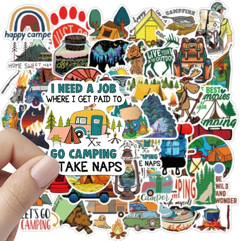 50pcs Camping Adventure Stickers Outdoor Exercise Mountaineering Vinyl Sticker