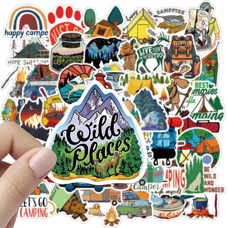 50pcs Camping Adventure Stickers Outdoor Exercise Mountaineering Vinyl Sticker