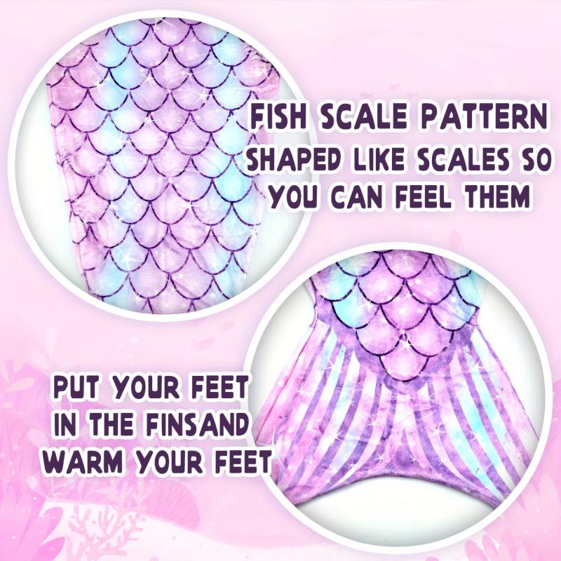 Soft Glitter Mermaid Throw Blanket - Ideal for Sofa, Bed, and Travel