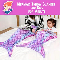 Soft Glitter Mermaid Throw Blanket - Ideal for Sofa, Bed, and Travel