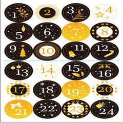 Christmas Number Stickers Self adhesive Labels Round Sealing Stickers