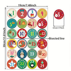 Christmas Number Stickers Self adhesive Labels Round Sealing Stickers