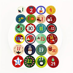 Christmas Number Stickers Self adhesive Labels Round Sealing Stickers