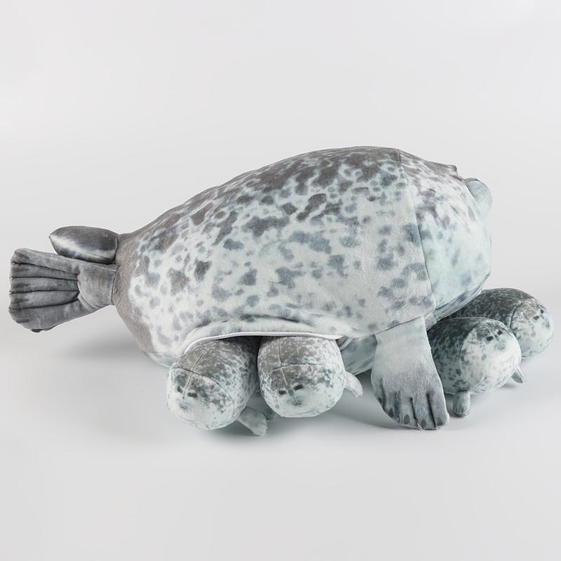 3D Sea Lion Mommy & Children Plush Pillow Toy