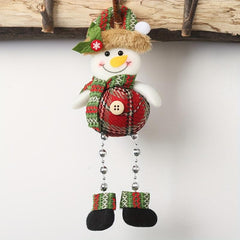Plaid Bead Leg Pendant Doll Christmas Window Decoration