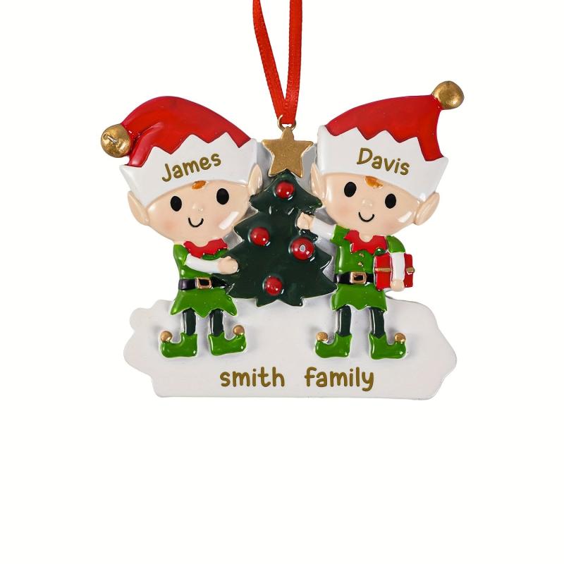 Customized Christmas Decoration Engraved Family Name