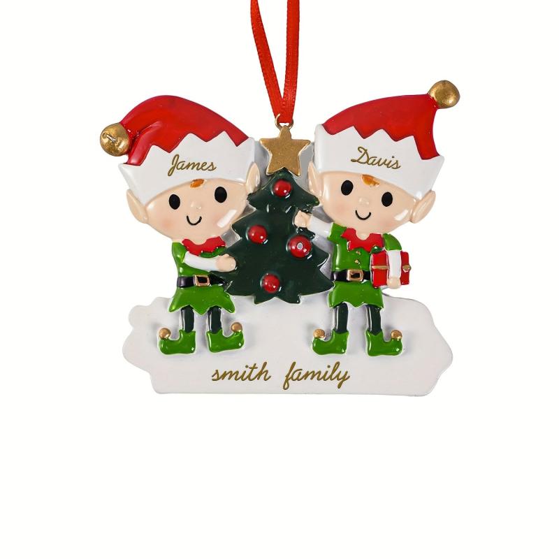 Customized Christmas Decoration Engraved Family Name