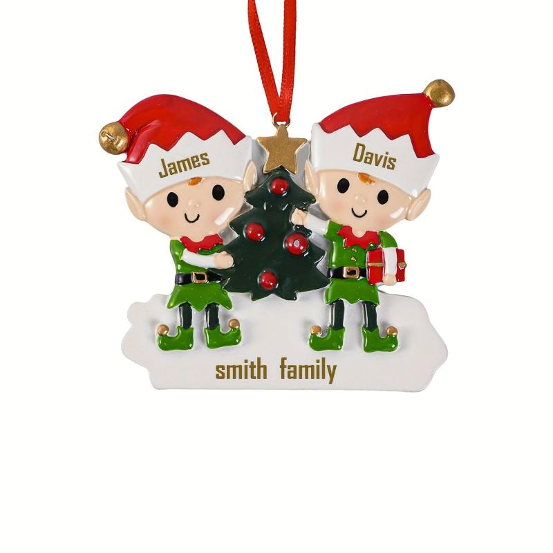 Customized Christmas Decoration Engraved Family Name