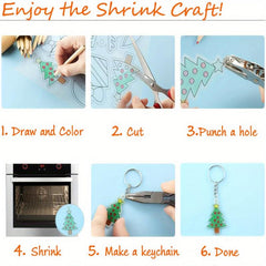 145pcs Heat Shrink Film Sheets DIY Keychains Halloween