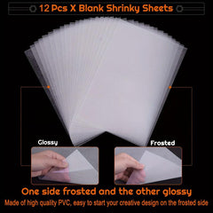 145pcs Heat Shrink Film Sheets DIY Keychains Halloween