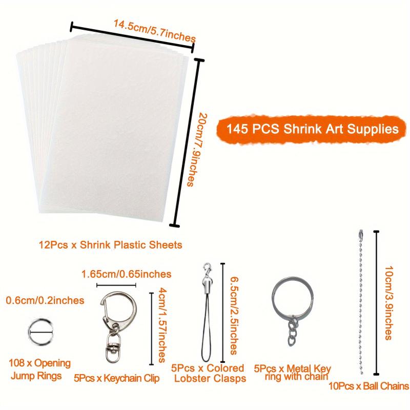 145pcs Heat Shrink Film Sheets DIY Keychains Halloween