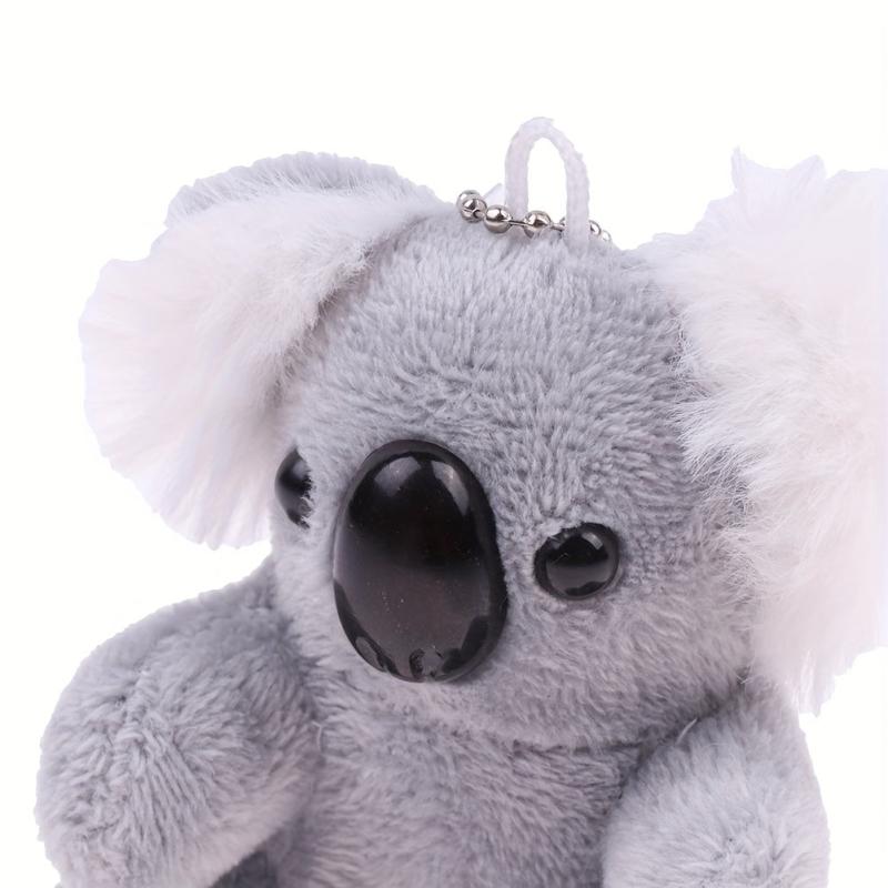 Gray Koala Bear Plush Stuffed Animal Keychain Backpack Car Bag Key Ring