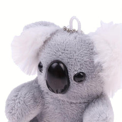 Gray Koala Bear Plush Stuffed Animal Keychain Backpack Car Bag Key Ring