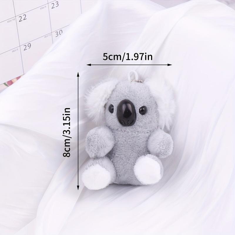 Gray Koala Bear Plush Stuffed Animal Keychain Backpack Car Bag Key Ring