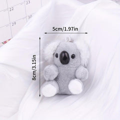 Gray Koala Bear Plush Stuffed Animal Keychain Backpack Car Bag Key Ring