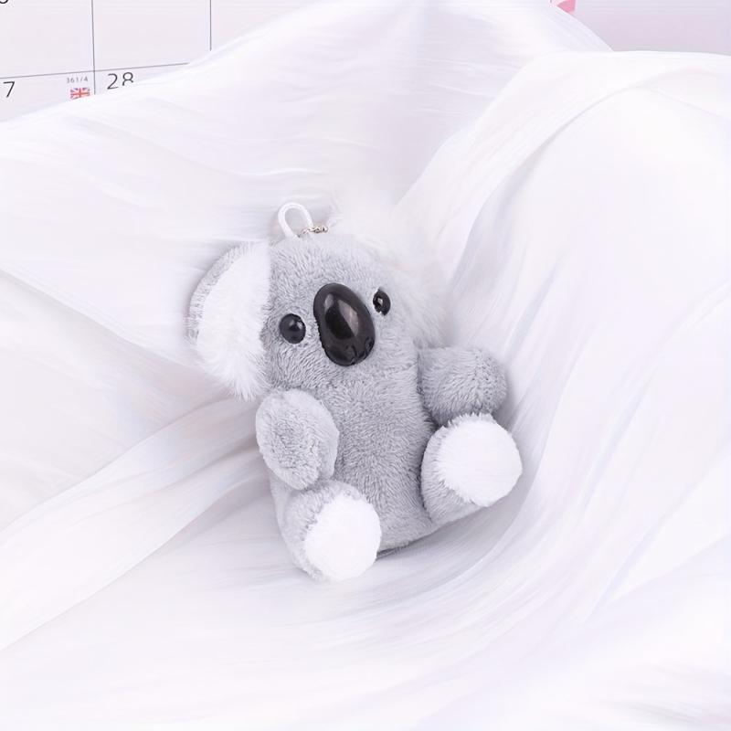 Gray Koala Bear Plush Stuffed Animal Keychain Backpack Car Bag Key Ring