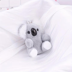 Gray Koala Bear Plush Stuffed Animal Keychain Backpack Car Bag Key Ring