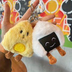 Christmas Party Cartoon Food Plush Pendant Wallet Doll Key Chain Decoration