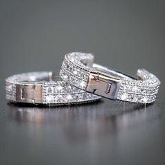 Zircon Micro-set Compact Hoop Earrings