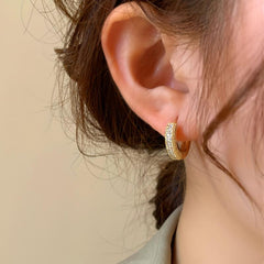 Zircon Micro-set Compact Hoop Earrings