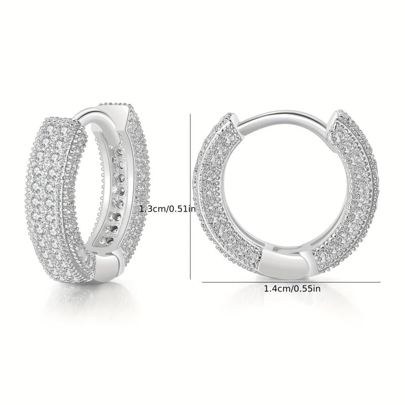 Zircon Micro-set Compact Hoop Earrings