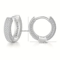 Zircon Micro-set Compact Hoop Earrings