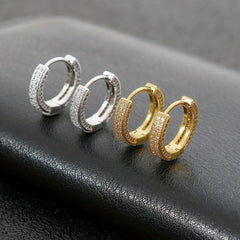 Zircon Micro-set Compact Hoop Earrings