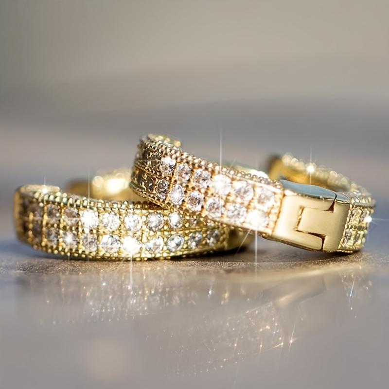 Zircon Micro-set Compact Hoop Earrings