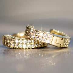 Zircon Micro-set Compact Hoop Earrings
