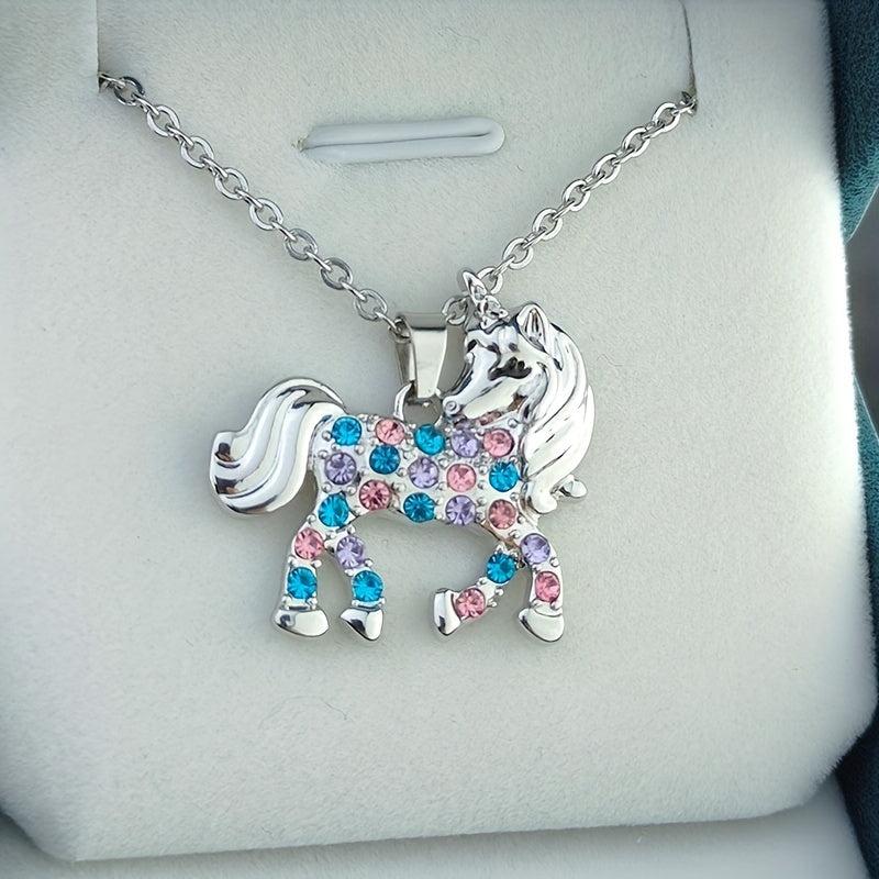 1pc Unicorn Pendant Necklace Colorful Charm Jewelry Party Holiday Gift