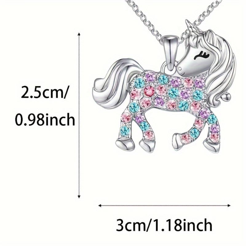 1pc Unicorn Pendant Necklace Colorful Charm Jewelry Party Holiday Gift
