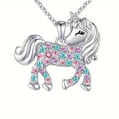 1pc Unicorn Pendant Necklace Colorful Charm Jewelry Party Holiday Gift