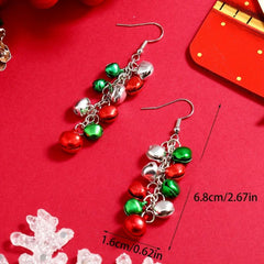 Colorful Bell Drop Earrings for Christmas Party