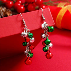 Colorful Bell Drop Earrings for Christmas Party