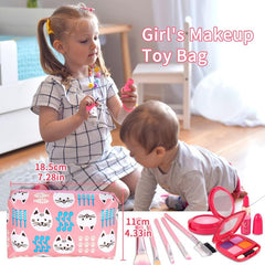 Pretend Makeup Kit For Girls Kids with Cosmetic Bag