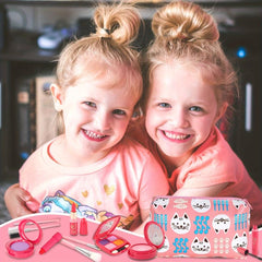 Pretend Makeup Kit For Girls Kids with Cosmetic Bag