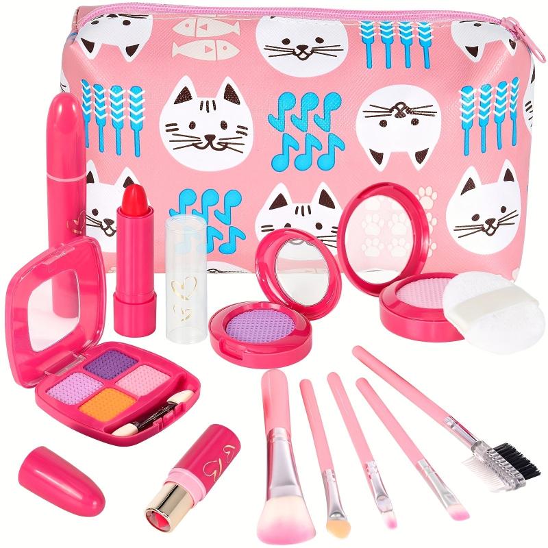 Pretend Makeup Kit For Girls Kids with Cosmetic Bag
